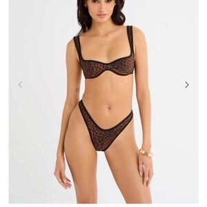 NWT Rumored Bikini Havana Top + Wynwood Swim Bottom in Leopard Print